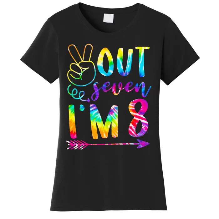 Peace Out Seven Im 8 Tie Dye 8th Happy Birthday Boy Girl Women's T-Shirt