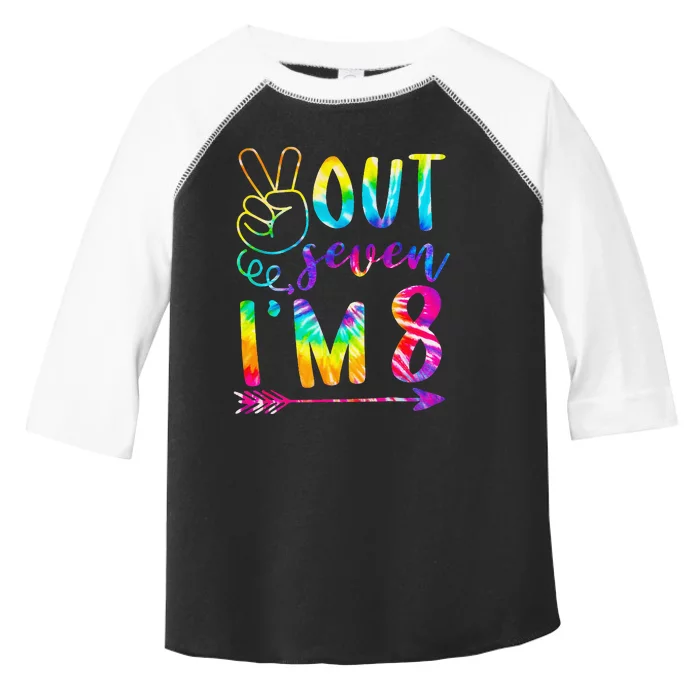 Peace Out Seven I'm 8 Tie Dye 8th Happy Birthday Toddler Fine Jersey T-Shirt