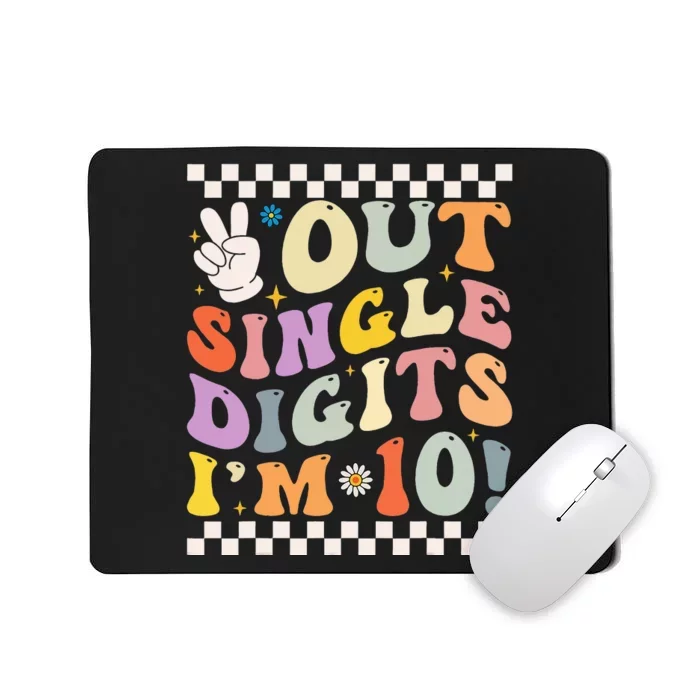 Peace Out Single Digits Retro Groovy 0th Birthday Mousepad