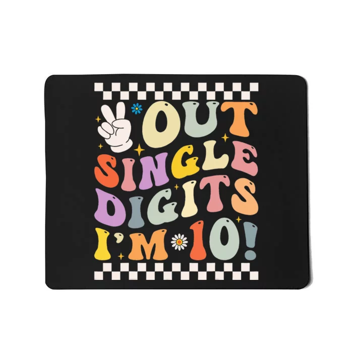 Peace Out Single Digits Retro Groovy 0th Birthday Mousepad