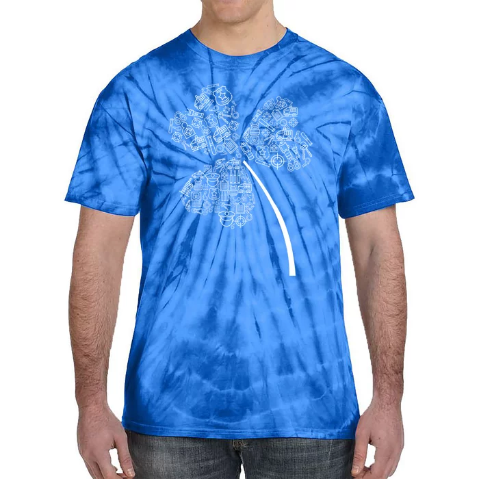 Police Officer St Patrick Clover Gift Cops St Patricks Day Gift Tie-Dye T-Shirt