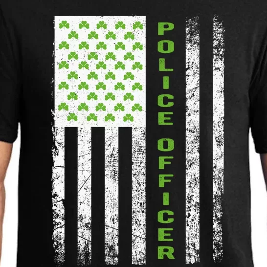 Police Officer St Patricks Day Flag Gift Police Officer Funny Gift Pajama Set