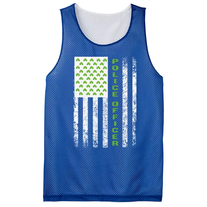 Police Officer St Patricks Day Flag Gift Police Officer Funny Gift Mesh Reversible Basketball Jersey Tank