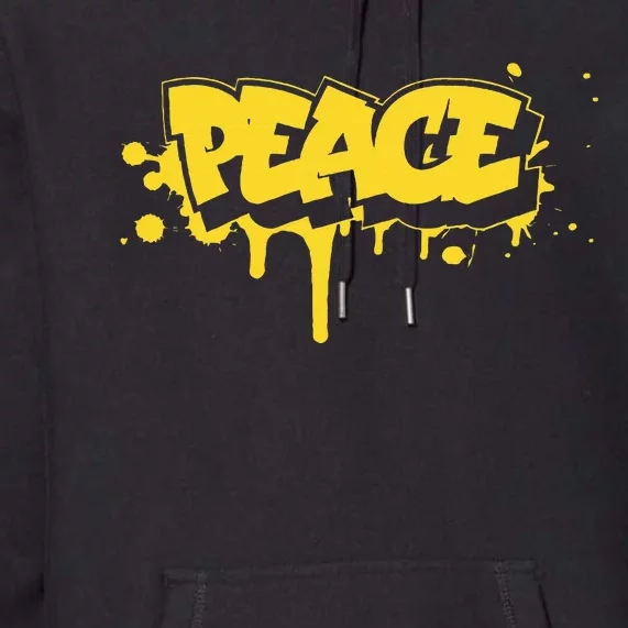 Peace Old School Graffiti Style Funny Graffiti Graphic Premium Hoodie