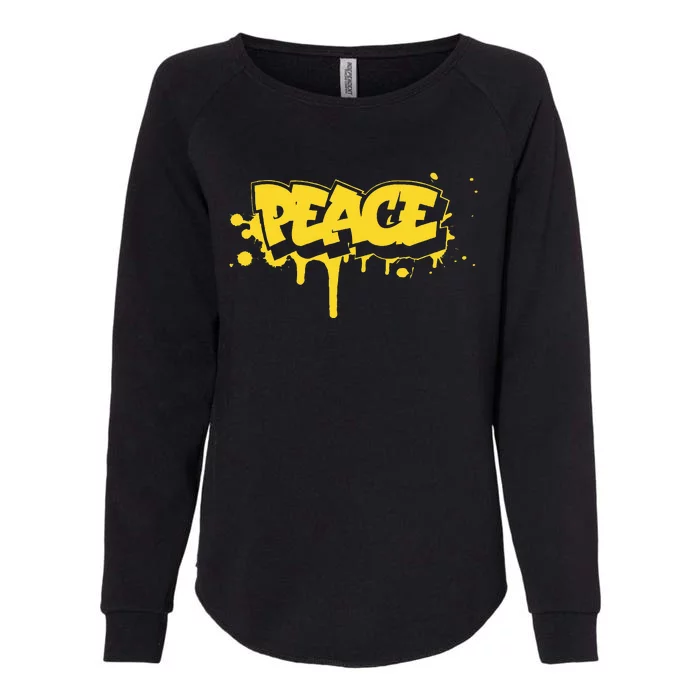 Peace Old School Graffiti Style Funny Graffiti Graphic Womens California Wash Sweatshirt