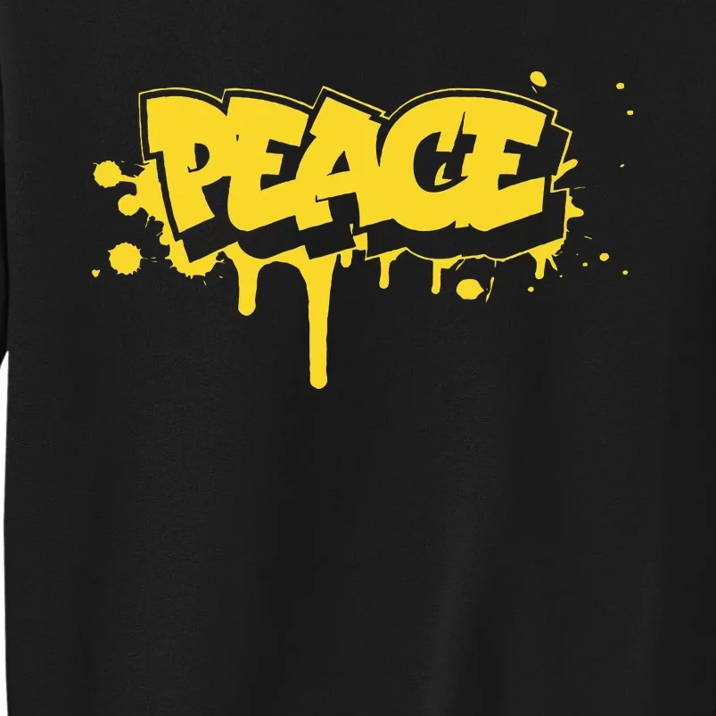 Peace Old School Graffiti Style Funny Graffiti Graphic Tall Sweatshirt