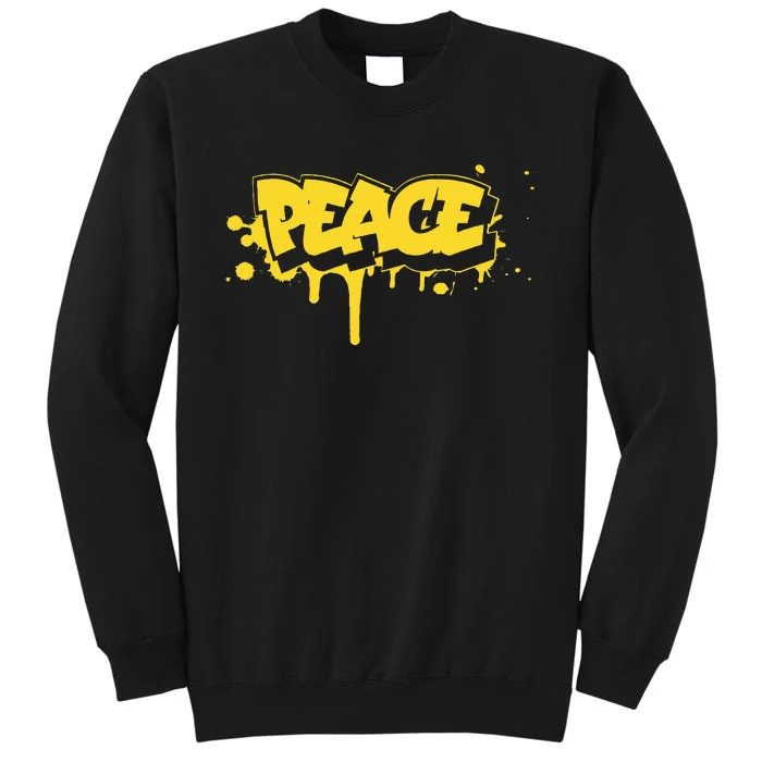 Peace Old School Graffiti Style Funny Graffiti Graphic Tall Sweatshirt