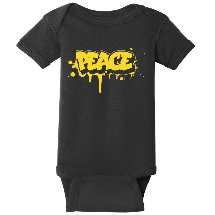 Peace Old School Graffiti Style Funny Graffiti Graphic Baby Bodysuit