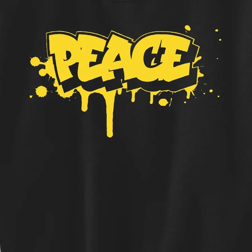 Peace Old School Graffiti Style Funny Graffiti Graphic Kids Sweatshirt