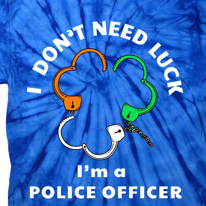 Police Officer St Patrick's Day Handcuffs Shamrock Graphic Great Gift Tie-Dye T-Shirt