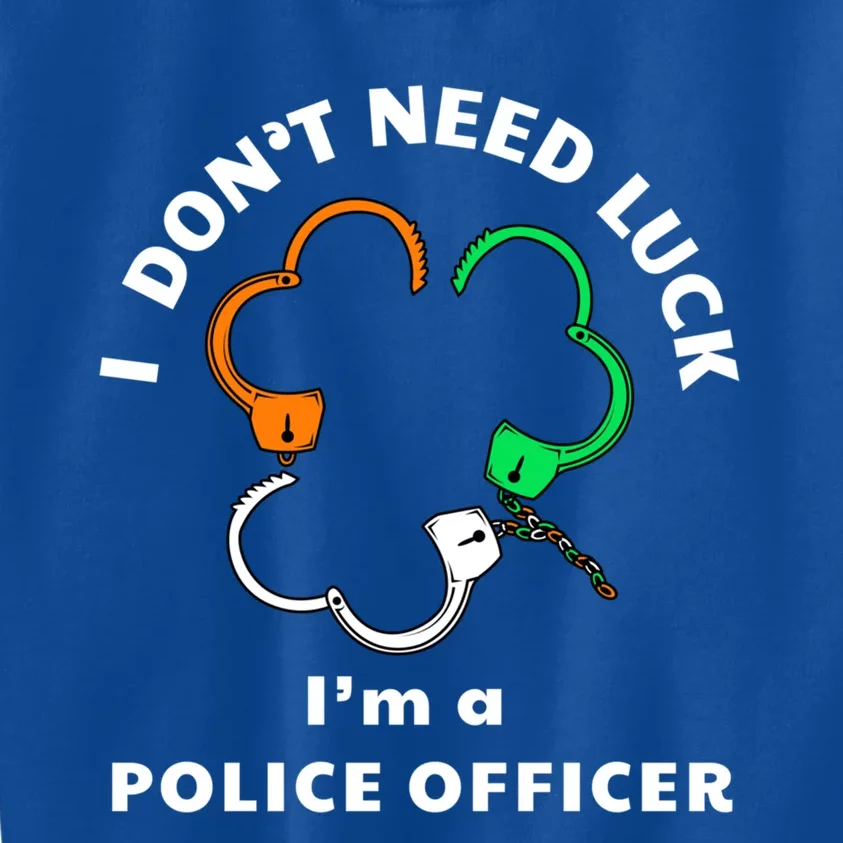 Police Officer St Patrick's Day Handcuffs Shamrock Graphic Great Gift Kids Sweatshirt