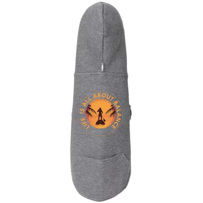 Paddleboarder On Sup Paddle Board Doggie 3-End Fleece Hoodie