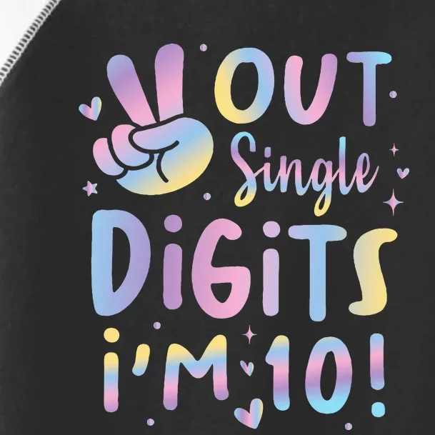 Peace Out Single Digits I'm 10 Year Old Birthday Toddler Fine Jersey T-Shirt