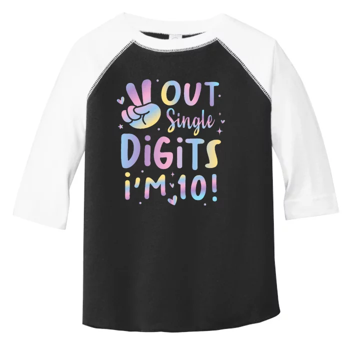 Peace Out Single Digits I'm 10 Year Old Birthday Toddler Fine Jersey T-Shirt