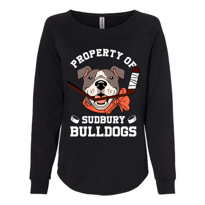 Property Of Sudbury Bulldog Funny Womens California Wash Sweatshirt