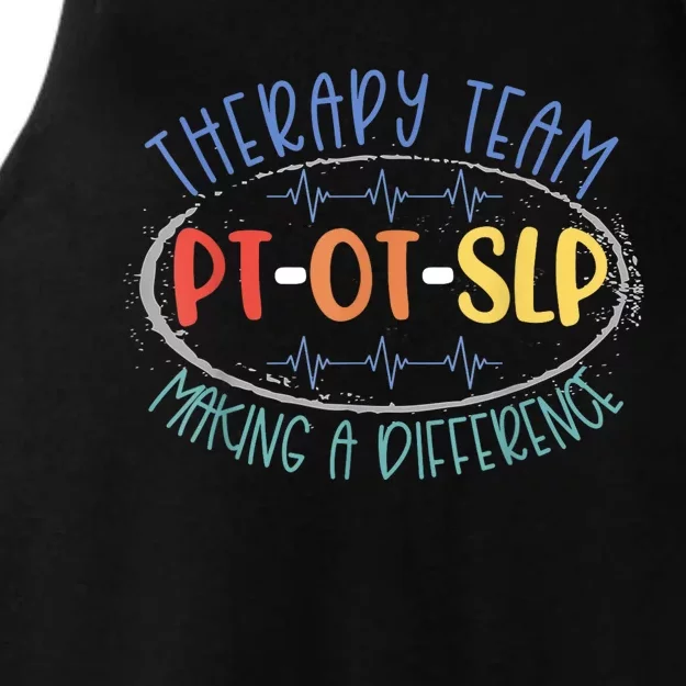 Pt Ot Slp Therapy Team Making A Difference Rehab Week Month Ladies Tri-Blend Wicking Tank