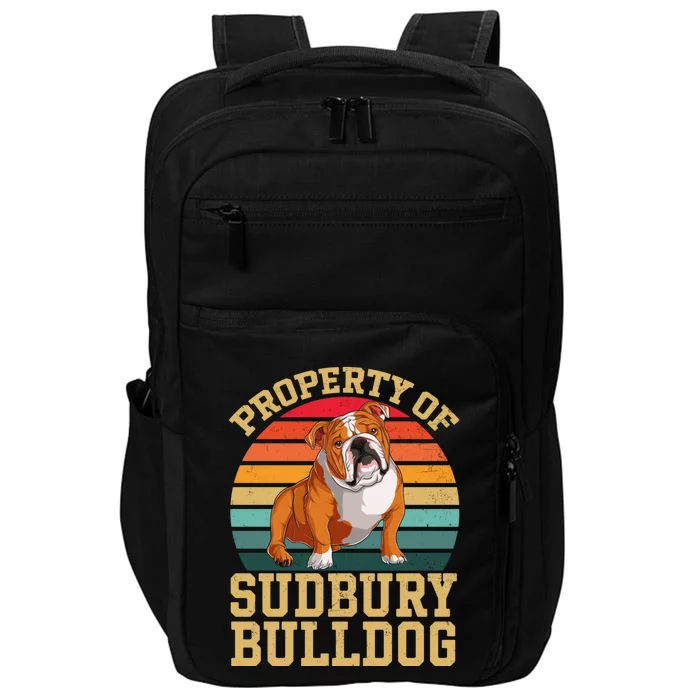 Property Of Sudbury Bulldog Vintage Bulldog Impact Tech Backpack