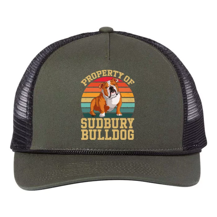 Property Of Sudbury Bulldog Vintage Bulldog Retro Rope Trucker Hat Cap