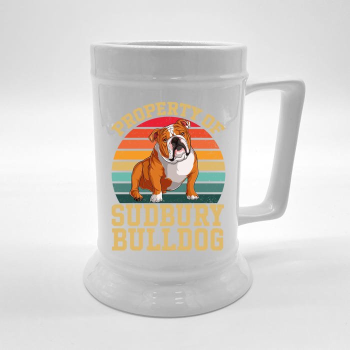 Property Of Sudbury Bulldog Vintage Bulldog Front & Back Beer Stein