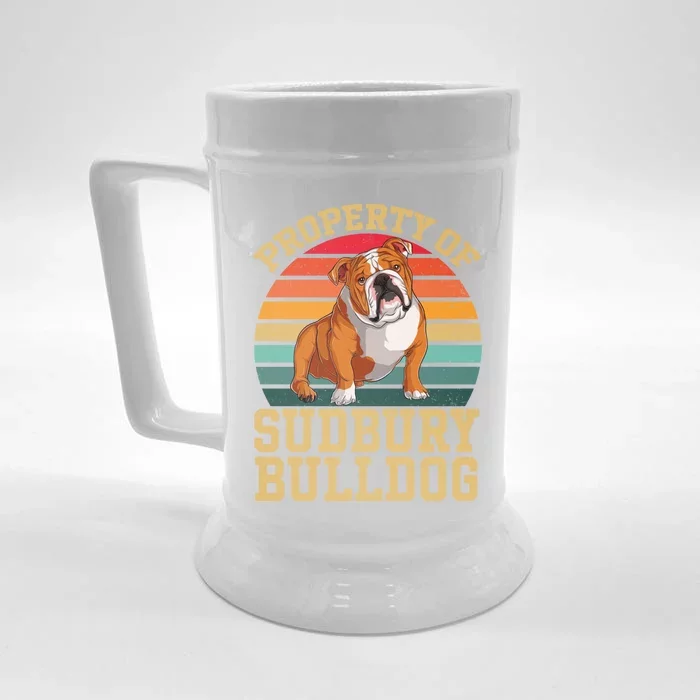 Property Of Sudbury Bulldog Vintage Bulldog Front & Back Beer Stein