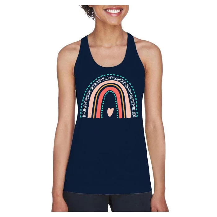 Positive Teacher Inspire Rainbow Women's Racerback Tank