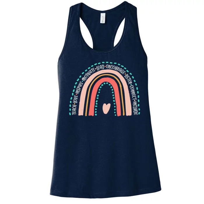 Positive Teacher Inspire Rainbow Women's Racerback Tank