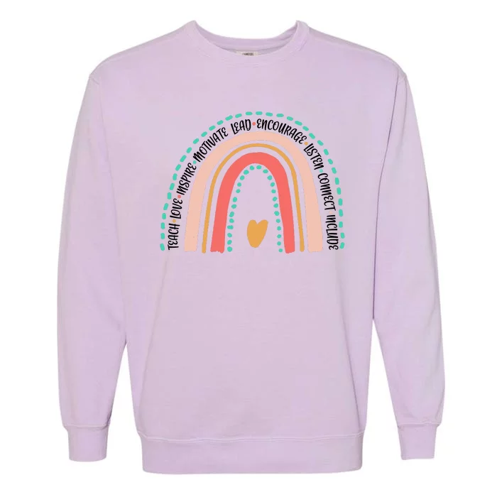 Positive Teacher Inspire Rainbow Garment-Dyed Sweatshirt