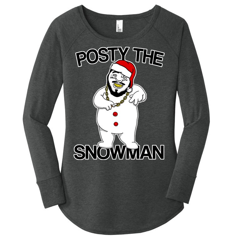 Posty The Snowman Women’s Perfect Tri Tunic Long Sleeve Shirt