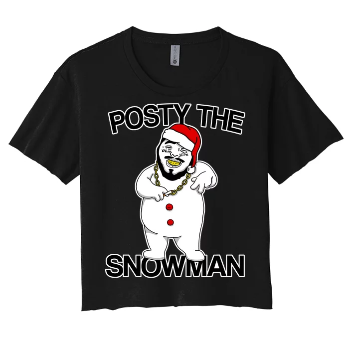 Posty The Snowman Women's Crop Top Tee