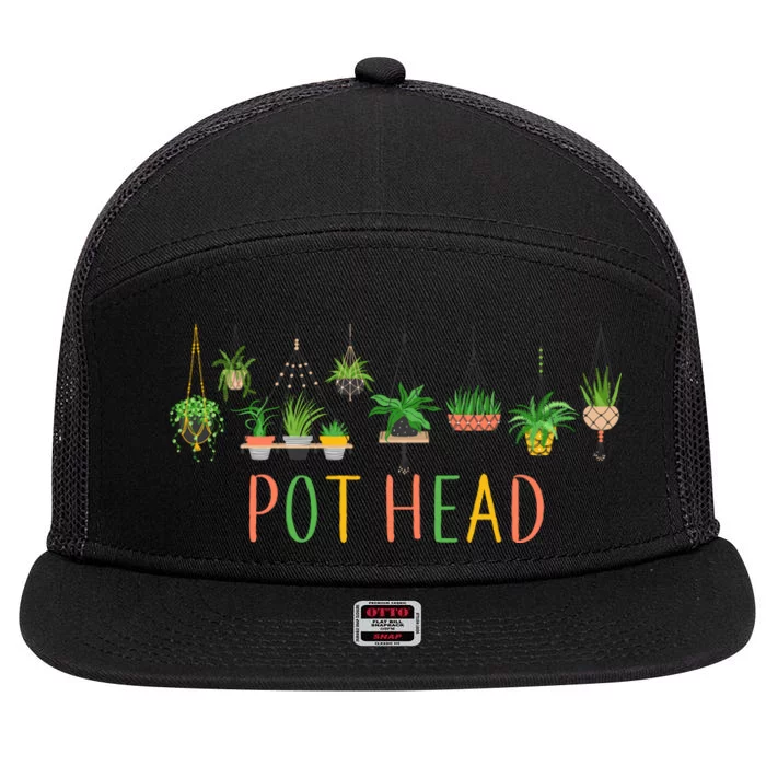 Pot Head For Plant lovers 7 Panel Mesh Trucker Snapback Hat