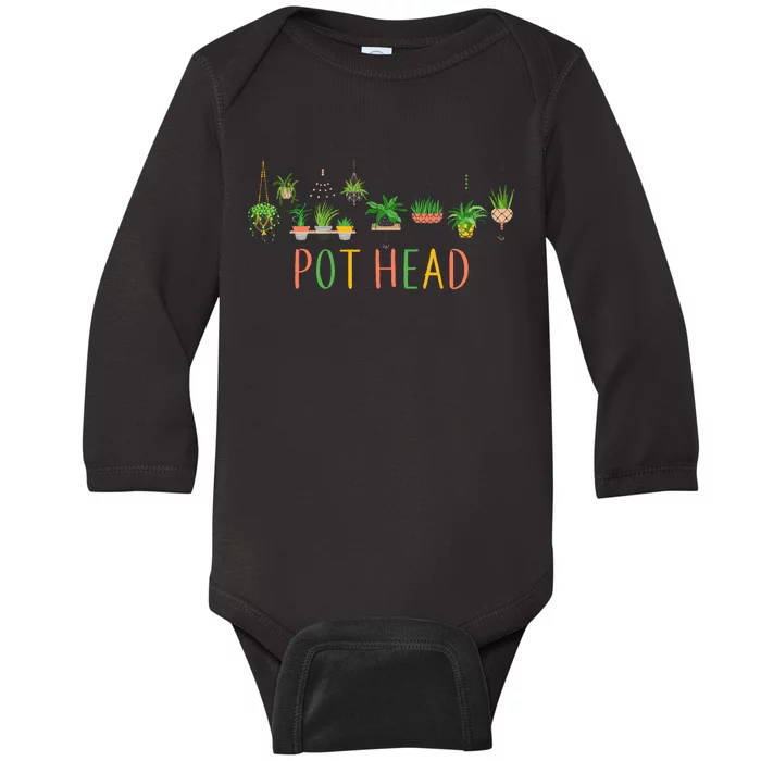 Pot Head For Plant lovers Baby Long Sleeve Bodysuit