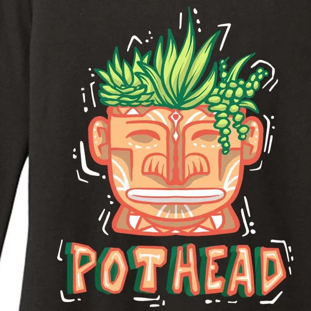 Pot Head Funny Womens CVC Long Sleeve Shirt