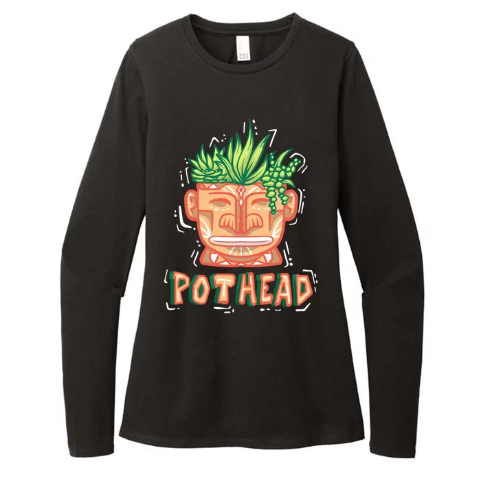 Pot Head Funny Womens CVC Long Sleeve Shirt