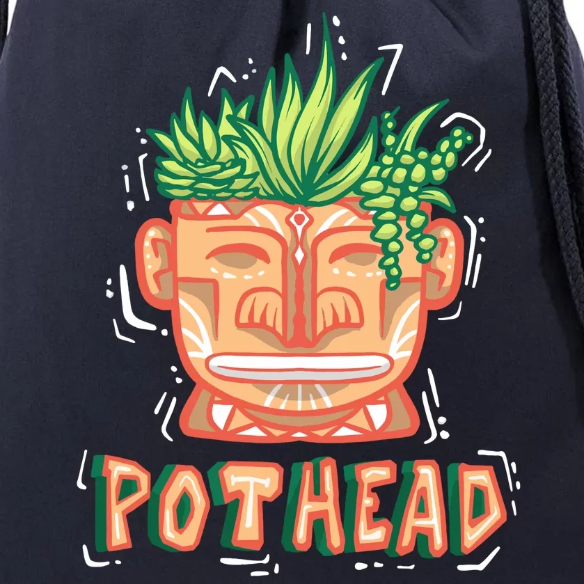 Pot Head Funny Drawstring Bag