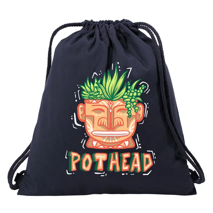 Pot Head Funny Drawstring Bag