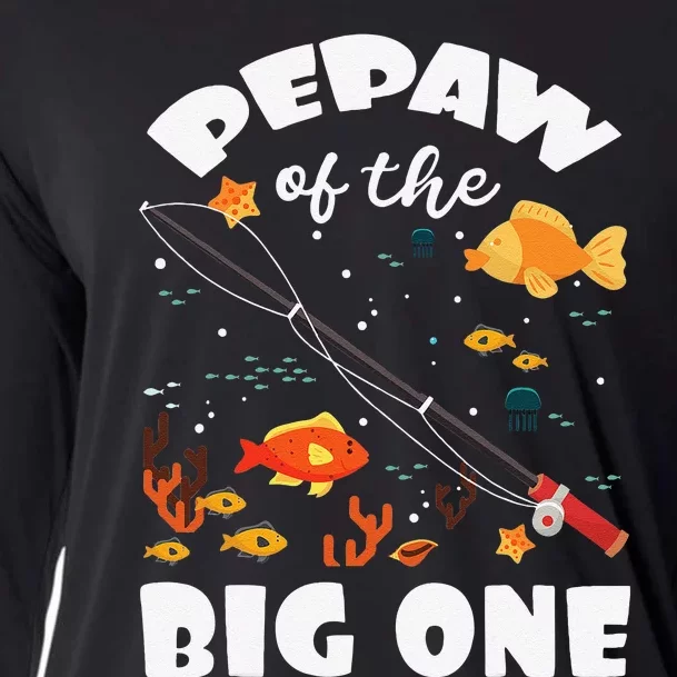 Pepaw Of The Big One Birthday Fishing Theme Bday Celebration Cooling Performance Long Sleeve Crew