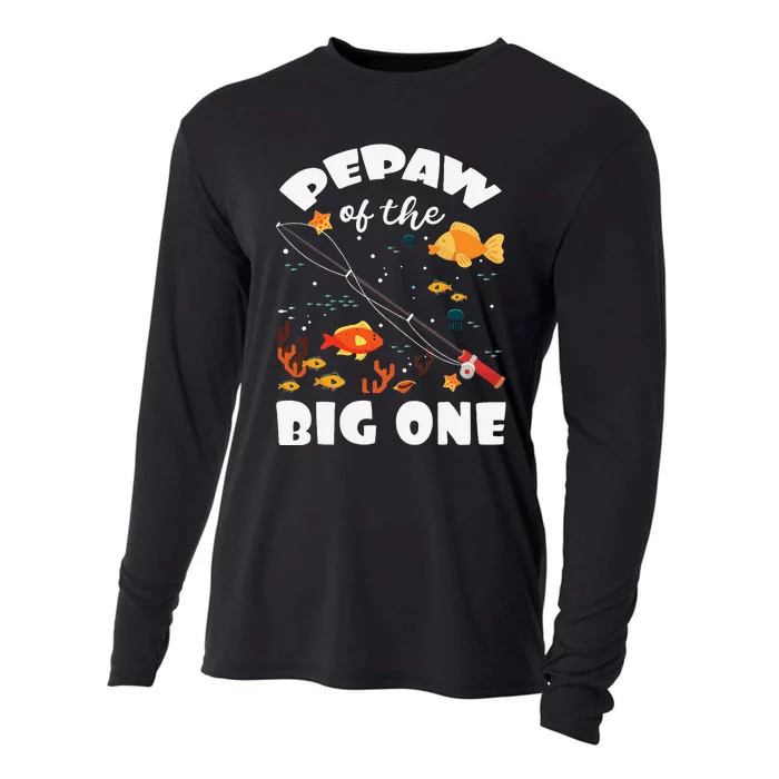 Pepaw Of The Big One Birthday Fishing Theme Bday Celebration Cooling Performance Long Sleeve Crew