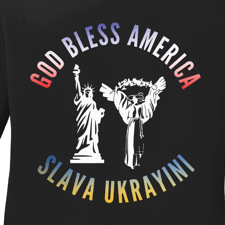 Pride of Two Nations The Bond Between Ukraine and America Ladies Long Sleeve Shirt