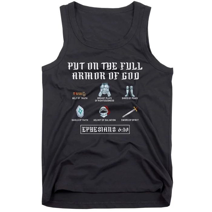 Put On The Full Armor Of God Funny Saying Christian Tank Top