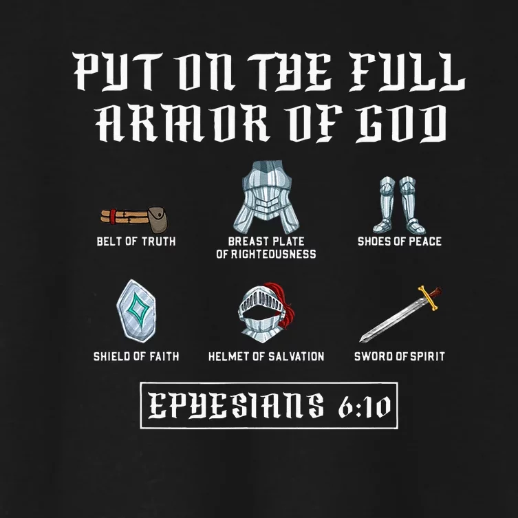 Put On The Full Armor Of God Funny Saying Christian Women's Crop Top Tee