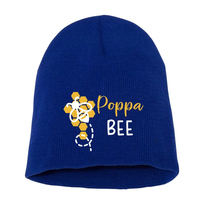 Poppa Of The Bee 1st Birthday Outfit First Bee Day Family Cool Gift Short Acrylic Beanie