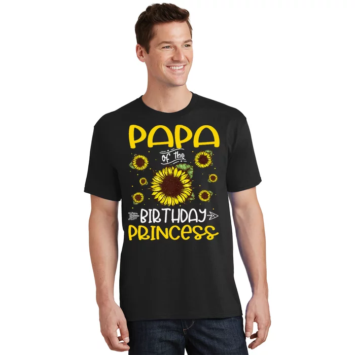 Papa Of The Birthday Princess Sunflower Family T-Shirt