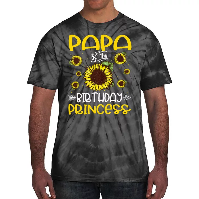 Papa Of The Birthday Princess Sunflower Family Tie-Dye T-Shirt