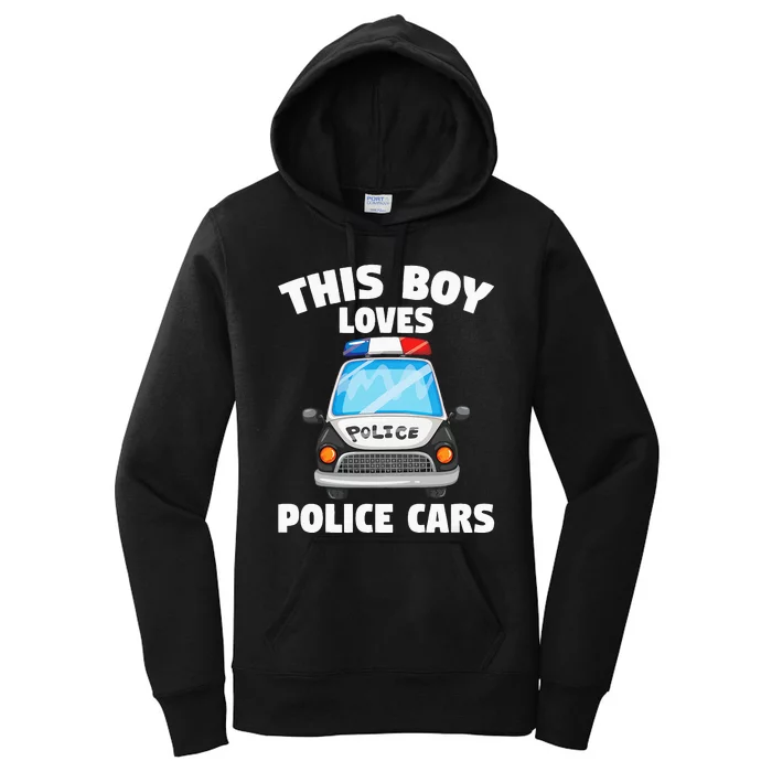 Police Officer This Boy Loves Police Cars Women's Pullover Hoodie