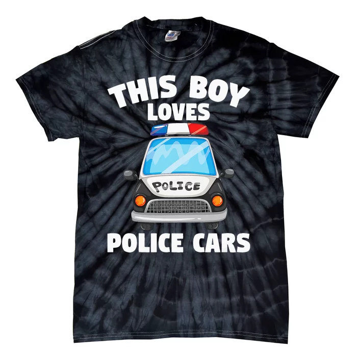 Police Officer This Boy Loves Police Cars Tie-Dye T-Shirt