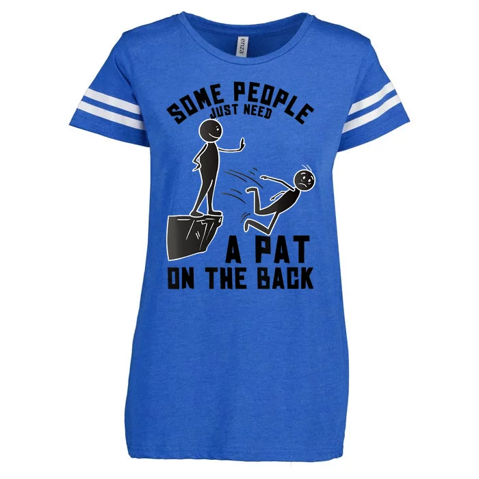 Pat On The Back Funny Adult Sarcastic Design Enza Ladies Jersey Football T-Shirt