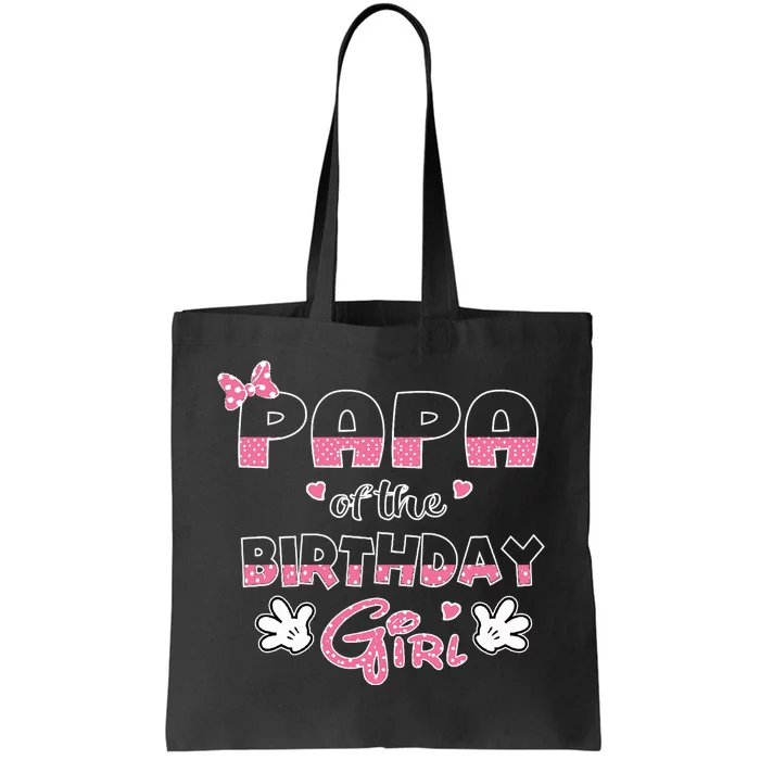 Papa Of The Birthday Girl Mouse Family Matching Tote Bag