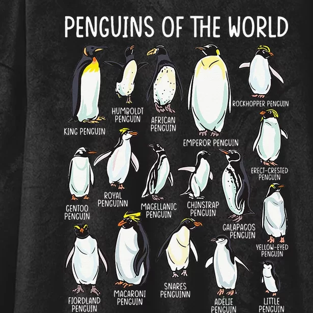 Penguins Of The World Zookeeper Sea Animal Penguin Lovers Hooded Wearable Blanket