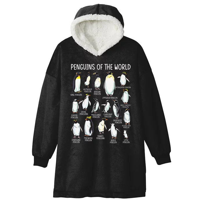 Penguins Of The World Zookeeper Sea Animal Penguin Lovers Hooded Wearable Blanket