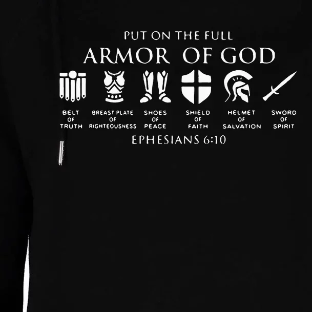 Put On The Full Armor Of God Womens Funnel Neck Pullover Hood